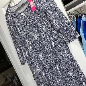 Lilly Pulitzer Geanna Dress in Navy g’day mate koala print Sz. Medium NWT